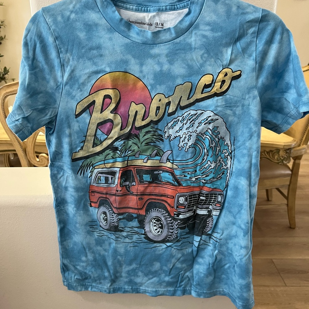 Abercrombie Kids Tie-Dye Blue Bronco T-Shirt